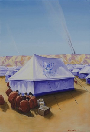 ‘Christian Refugees on the Syrian Boarder’  
22” x  32”, Oil on Canvas